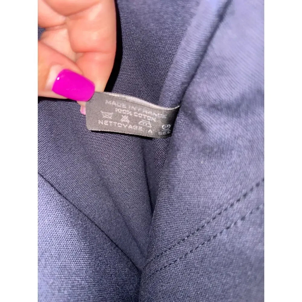 Hermes Fourre Tout MM Canvas Tote Navy Blue Khaki Green Authentic Never Worn - Picture 8 of 10